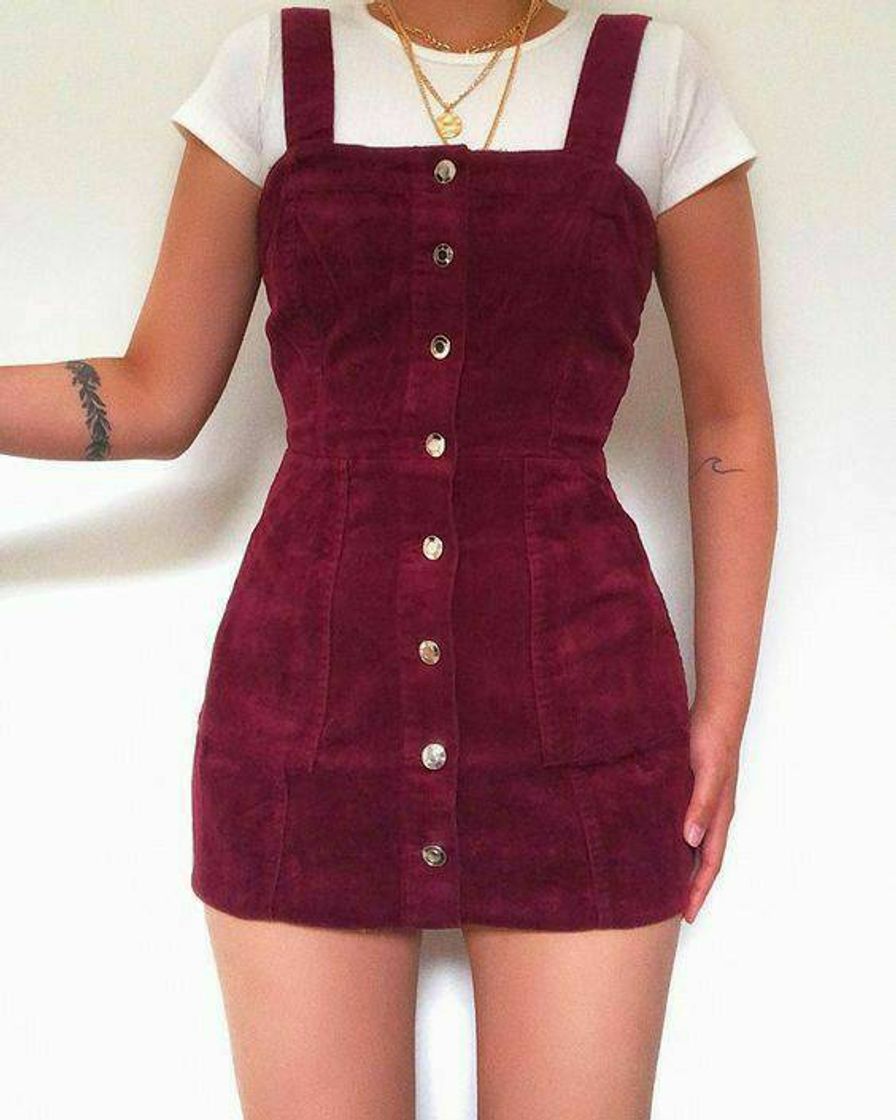 Fashion Vestido Jeans Bordo🍷