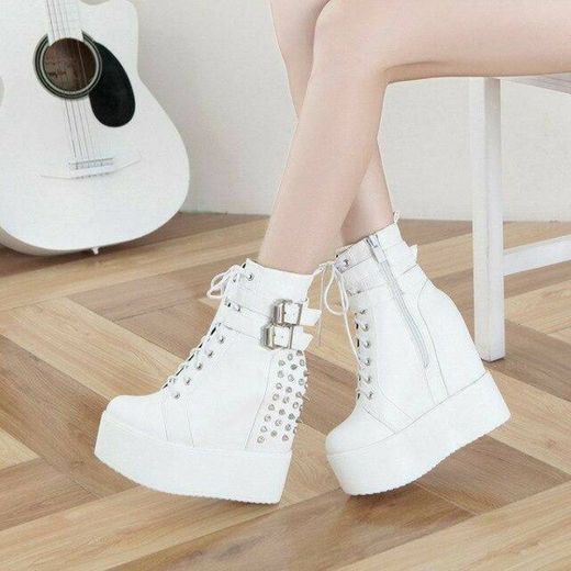 The Spiked high tops - white/4