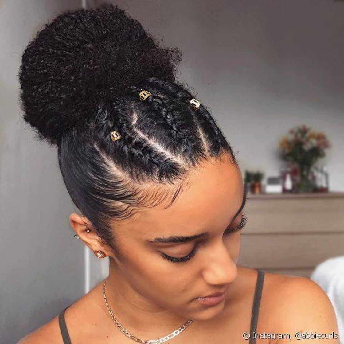 Moda Penteado Coque com tranças 