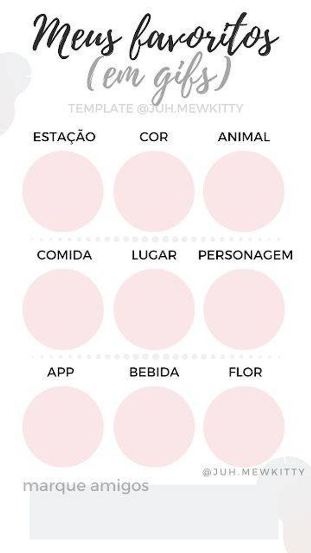Social Template meus favoritos em gifs 