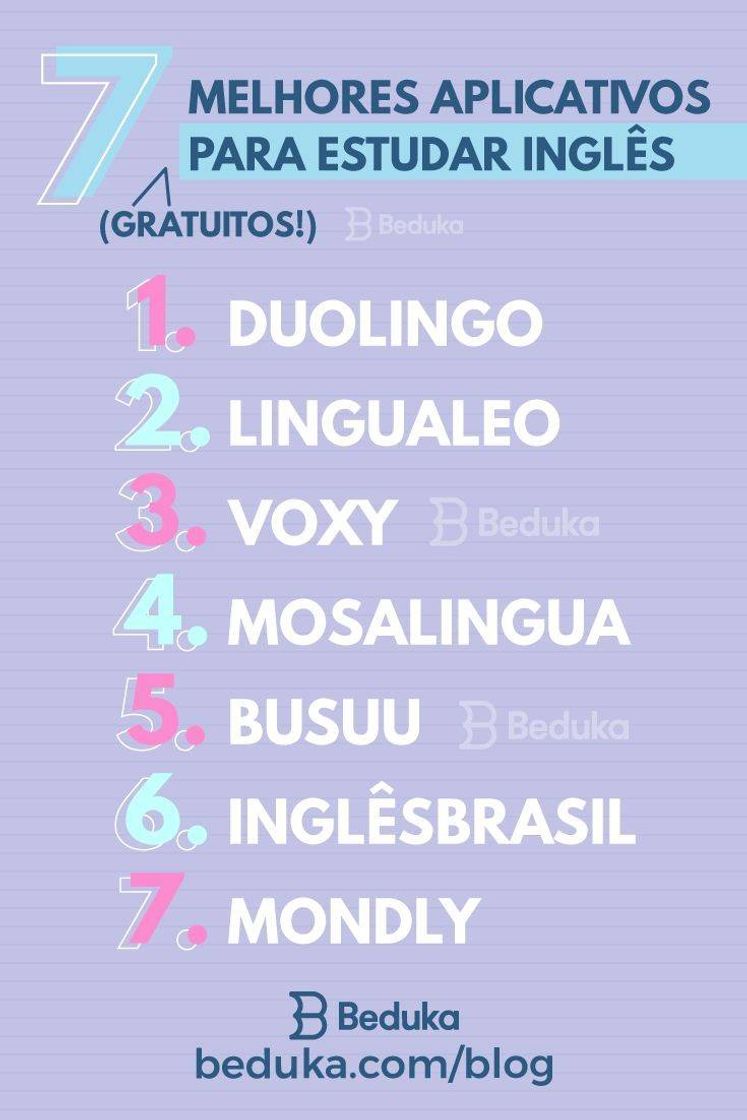 Moda 7 melhores apps para       aprender inglês 