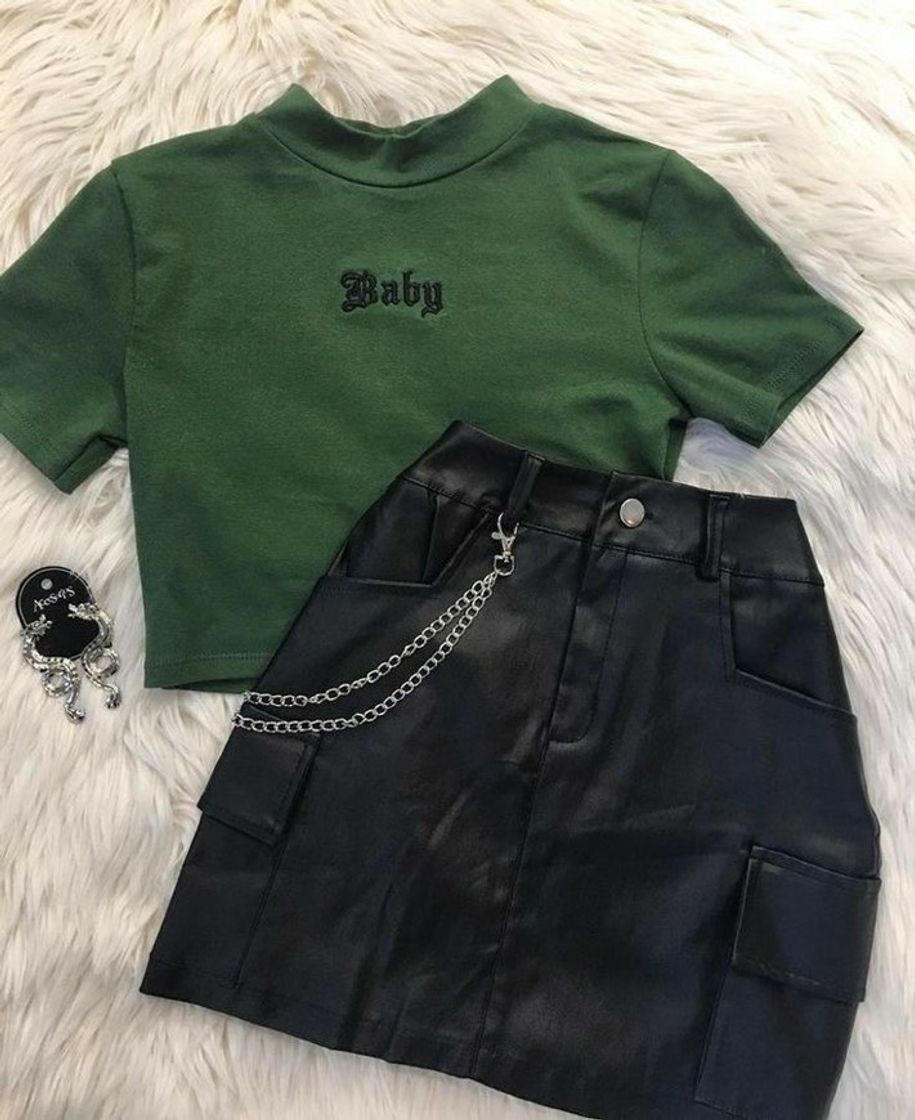 Fashion look preto e verde 🖤💚