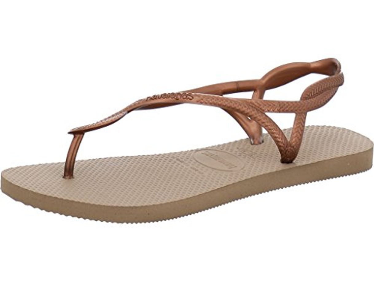 Lugares Havaianas Luna, Sandalias de Talón Abierto para Niñas, Dorado