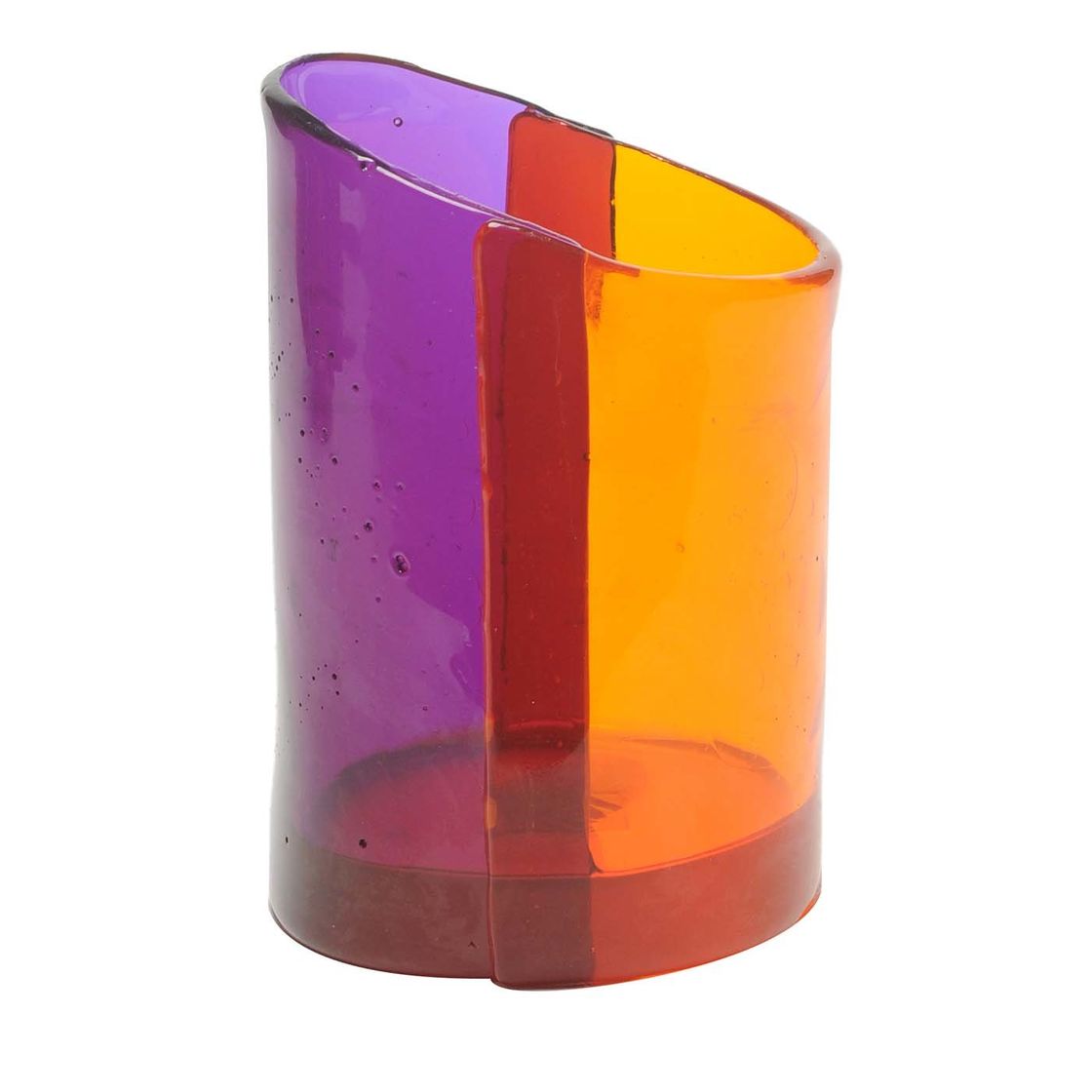 Moda Cut purple and orange vase