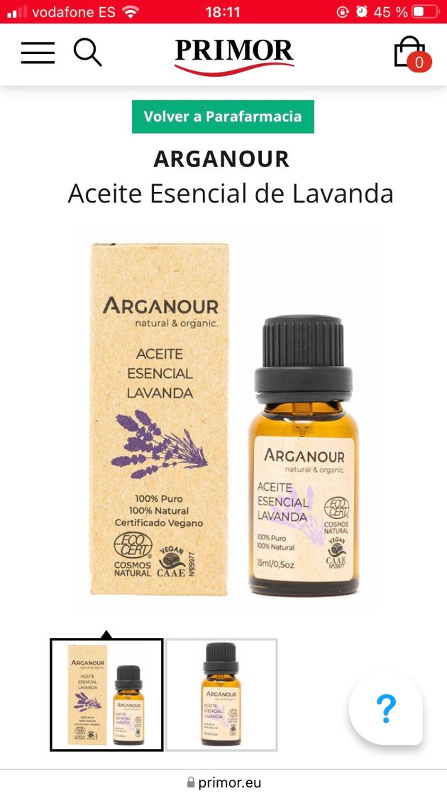 Product Aceite Esencial de Lavanda Arganour