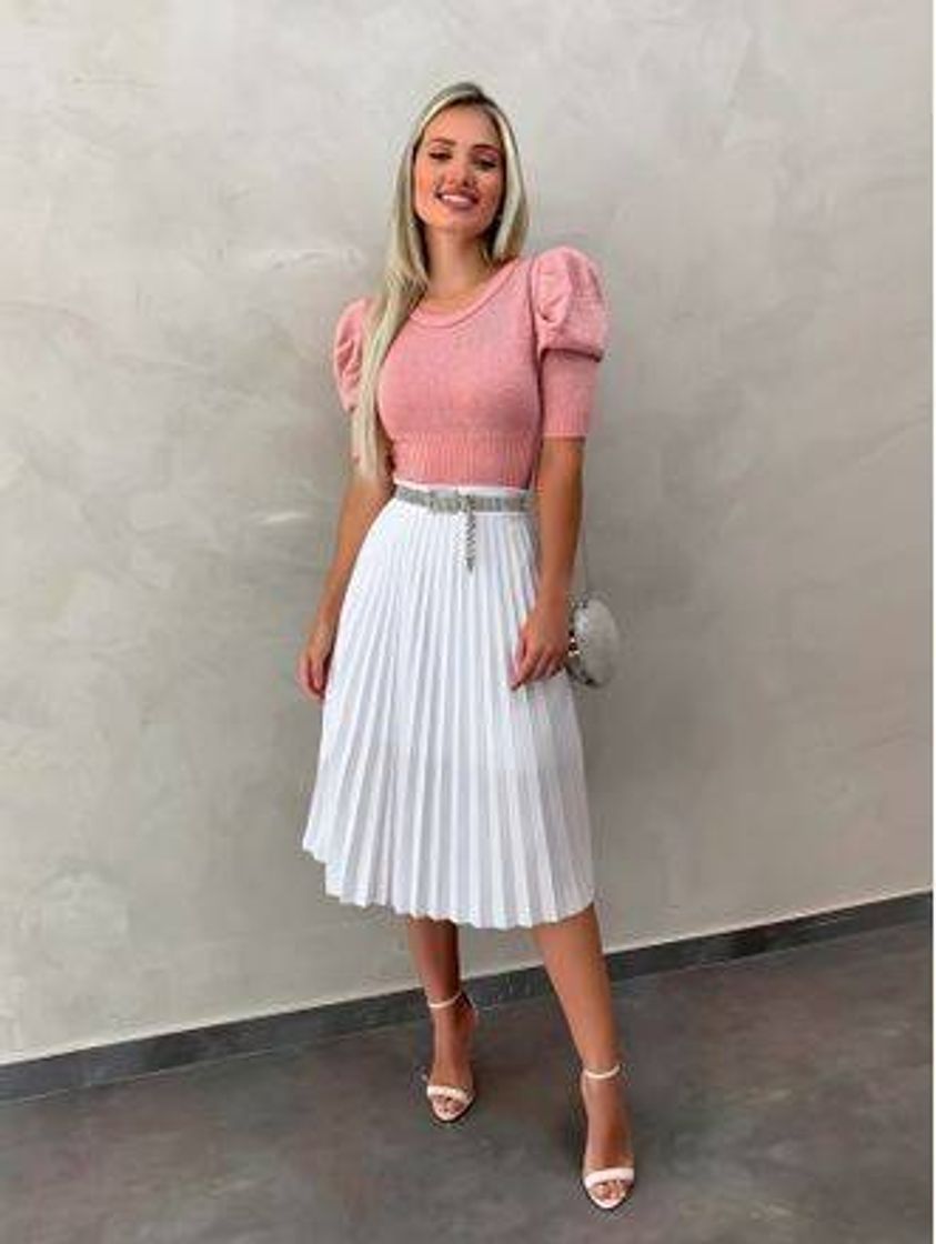 Moda Saia Midi branca 