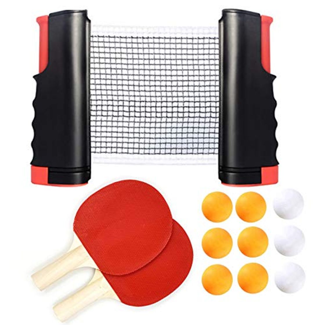 Fitness Coriver Juego de Tenis de Mesa portátil con Red retráctil Ping Pong