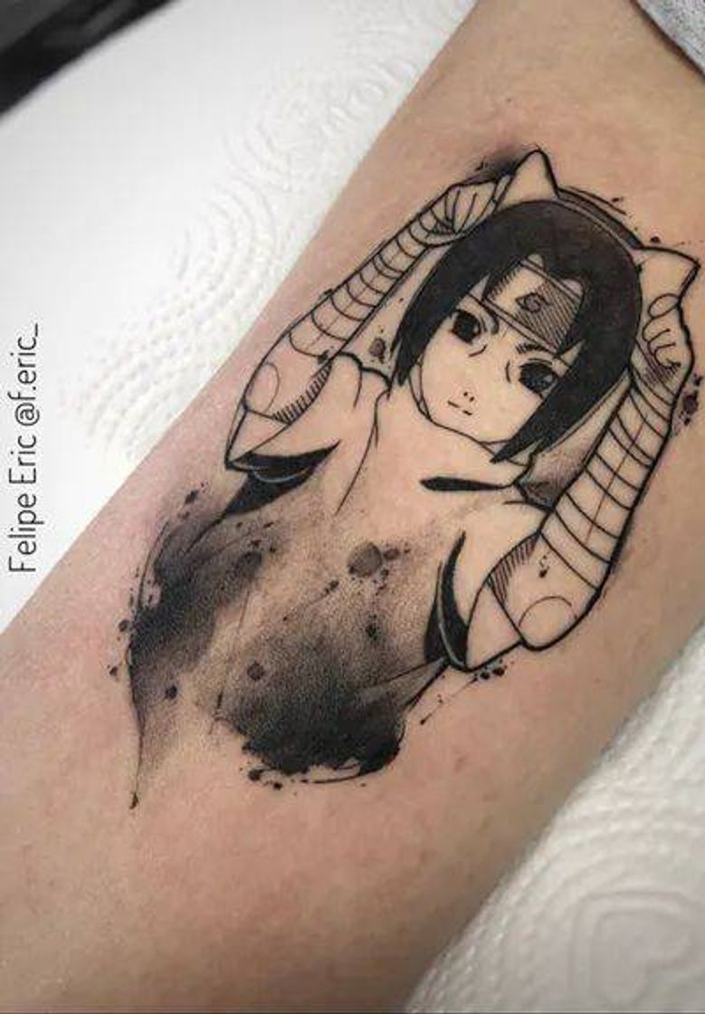 Social tatuagem de animação (Naruto- Sasuke)