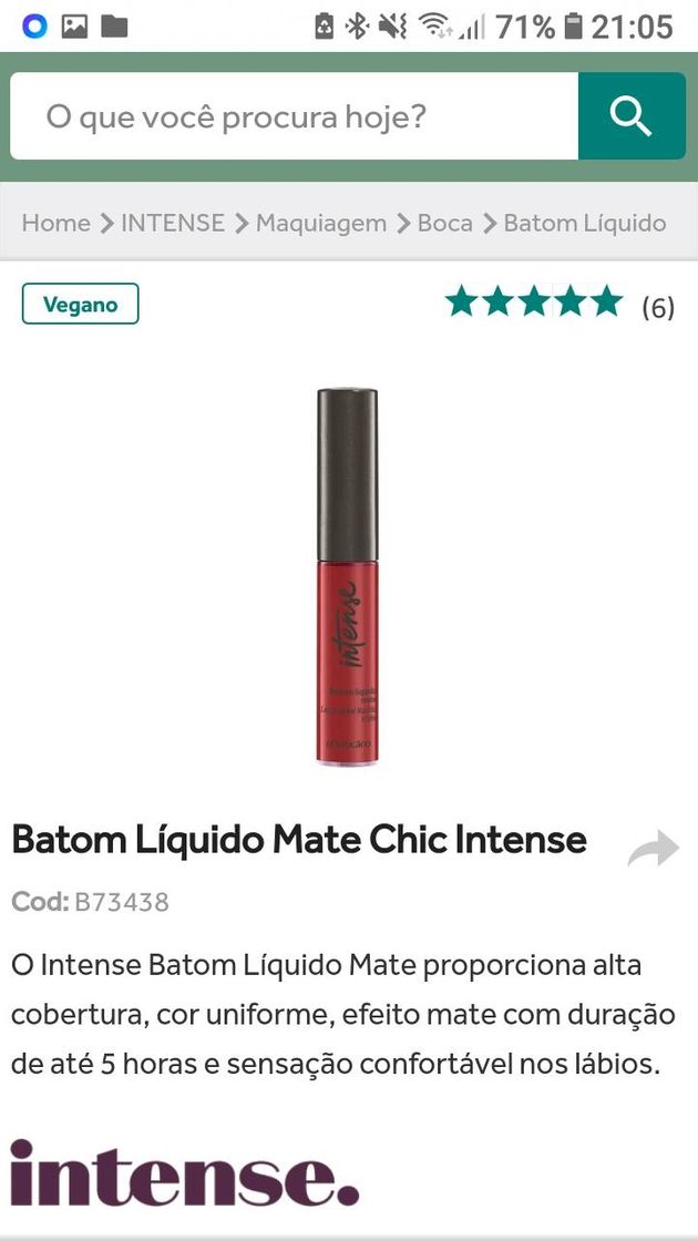 Fashion Batom Líquido Mate Chic Intense | O Boticário