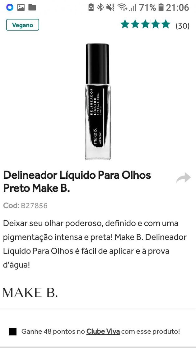 Fashion Delineador Líquido Para Olhos Preto Make B. | O Boticário