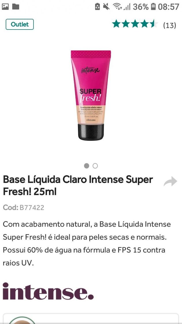 Fashion Base Líquida Intense Super Fresh! Claro, 25 ml | O Boticário