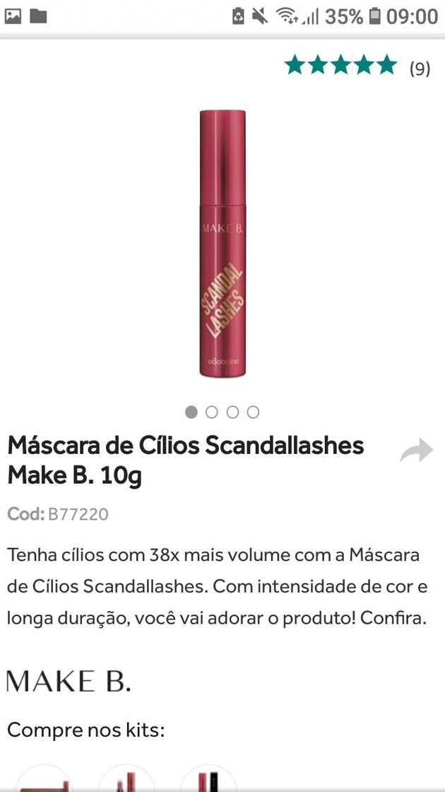 Fashion Máscara Cílios Scandallashes Make B. 10g