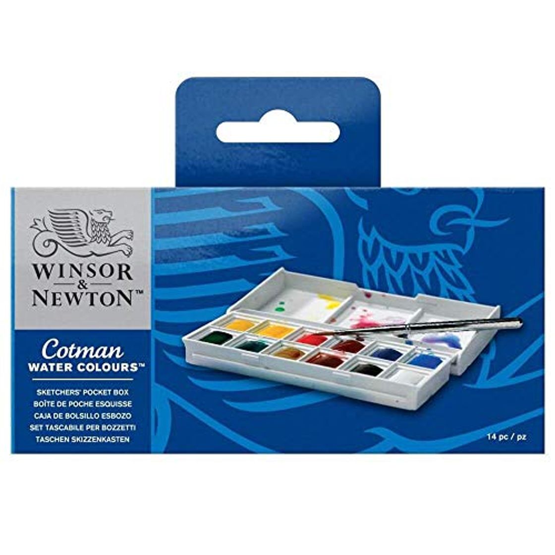 Social Winsor & Newton Sketcher Cotman Caja plástica de Acuarela, 12 Medio Godets,