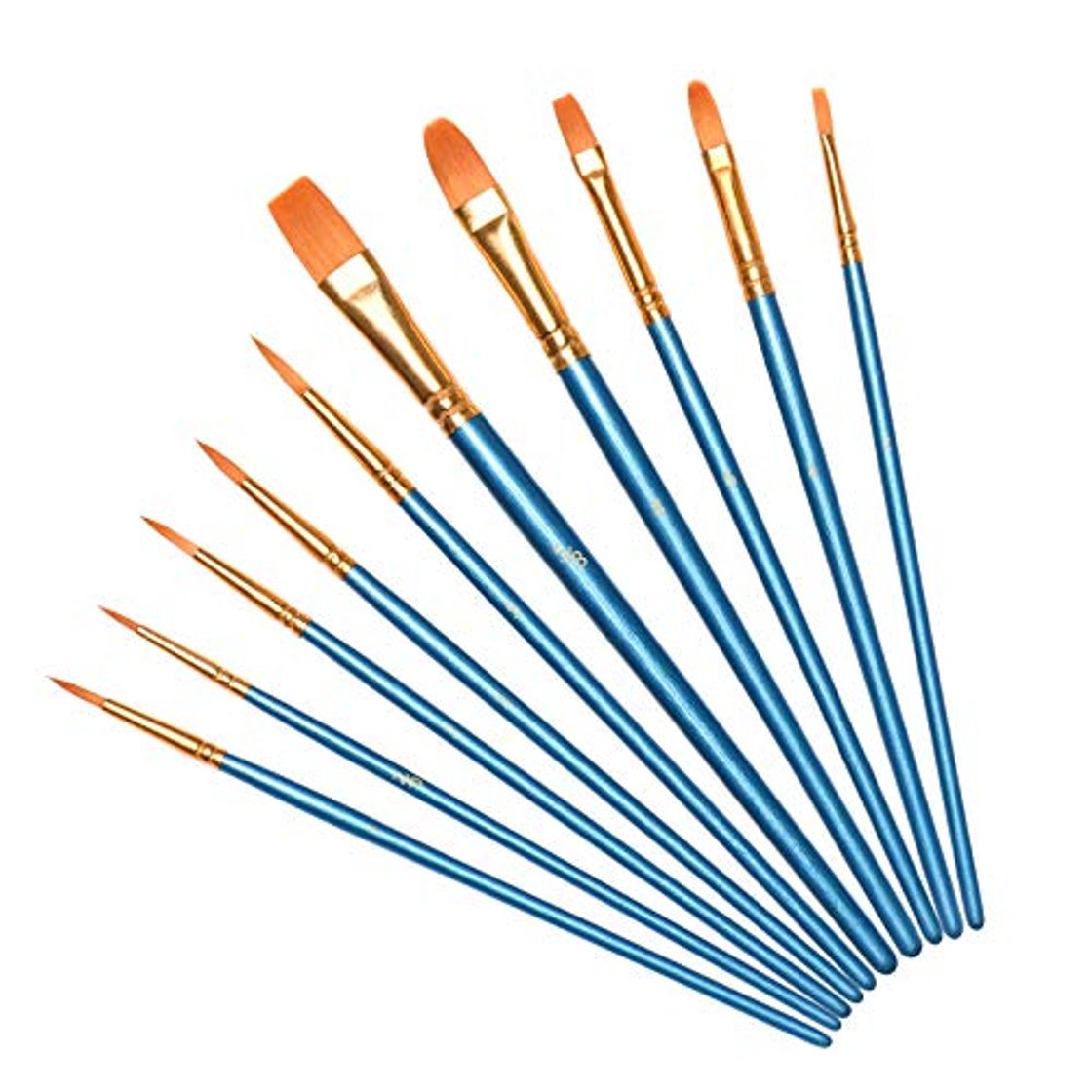 Social Vicloon Pinceles para Pintura, 10 Piezas of Pinceles de Nylon para acuarela,