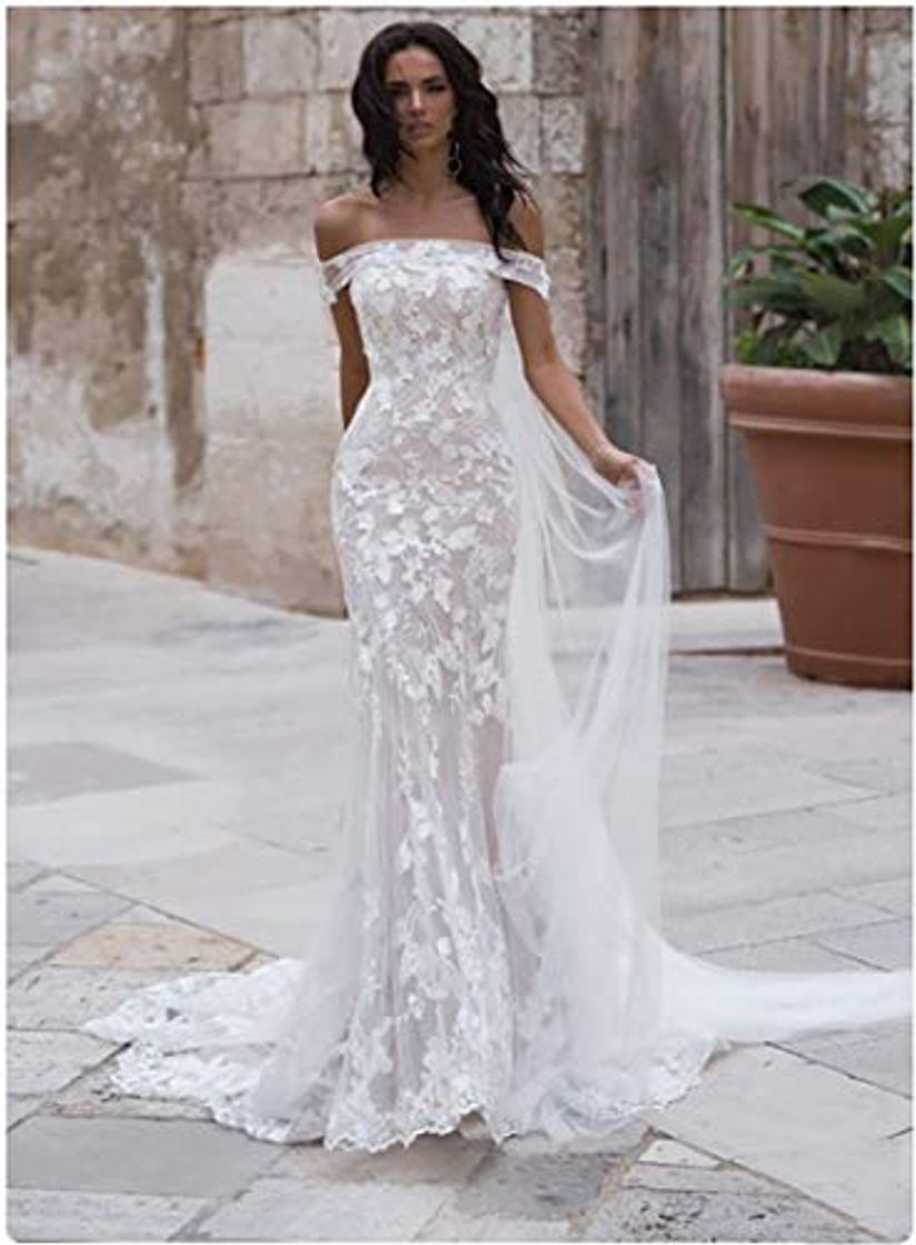 Social QIUXIANG Vestido de Novia Mujer Sirena de la Boda Vestido de Boho