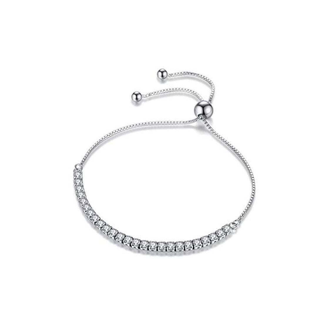 Social Sunwd Cuentas Pulsera Elegant 925 Sterling Silver 25 PCS Shiny Zircon Crystal
