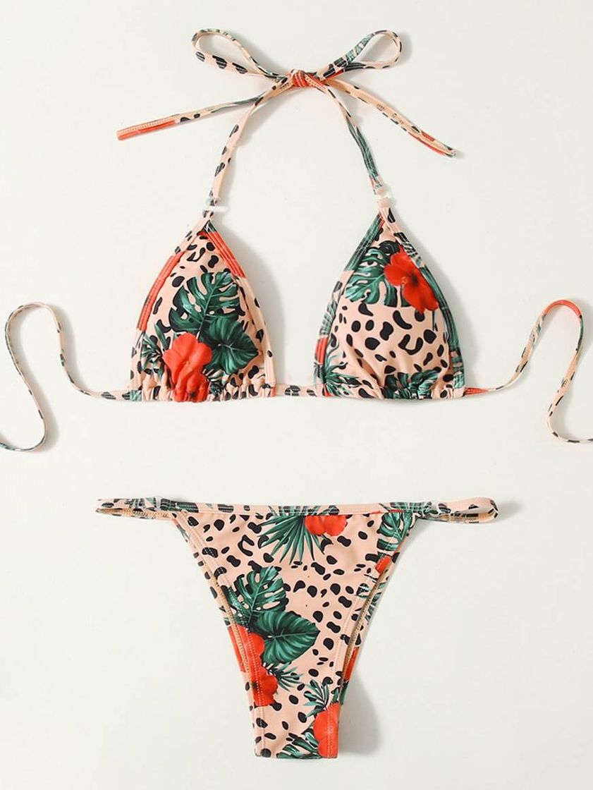 Social Conjunto de biquíne com estampa de leopardo