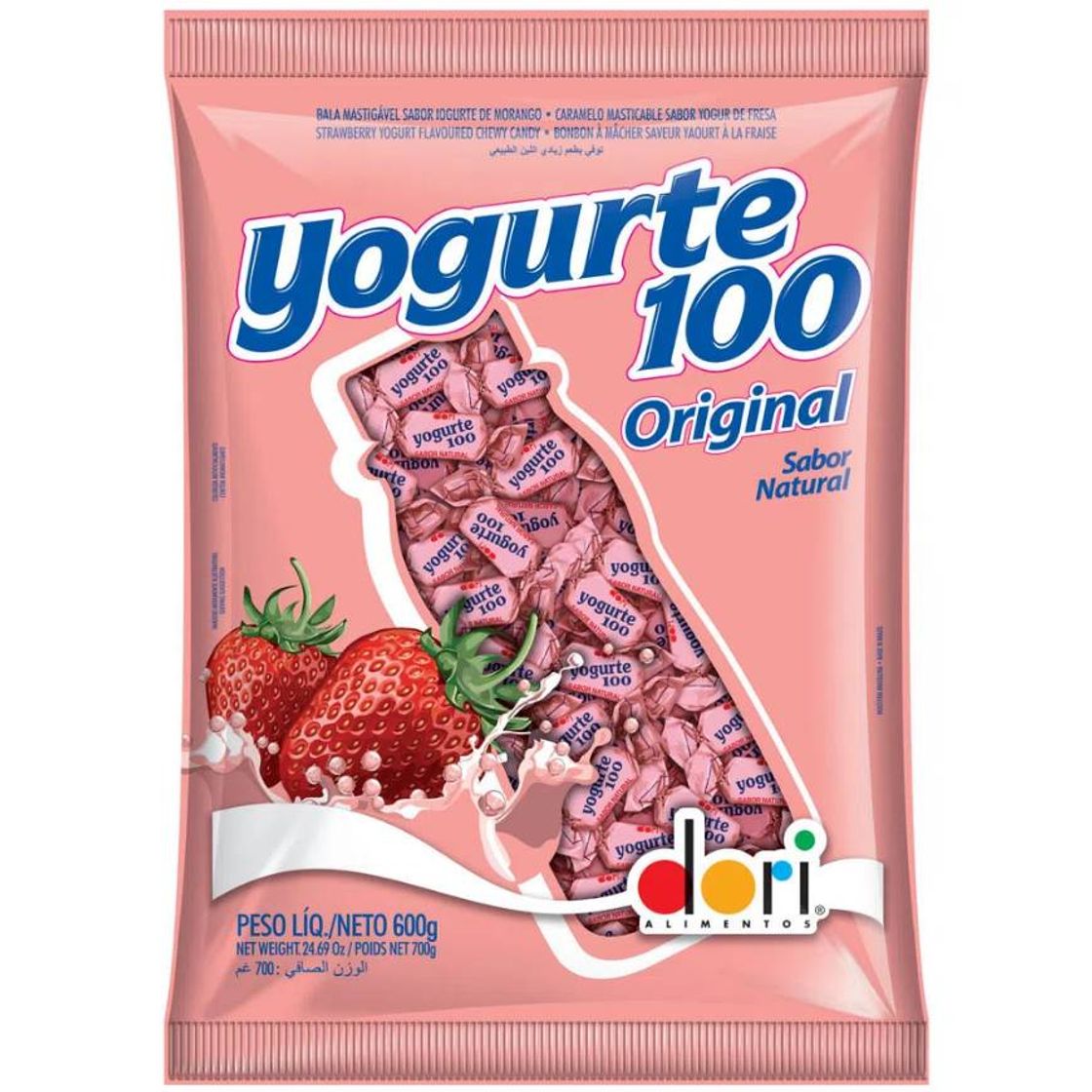 Moda Bala Mastigável Iogurte 100 Original 600g - Dori