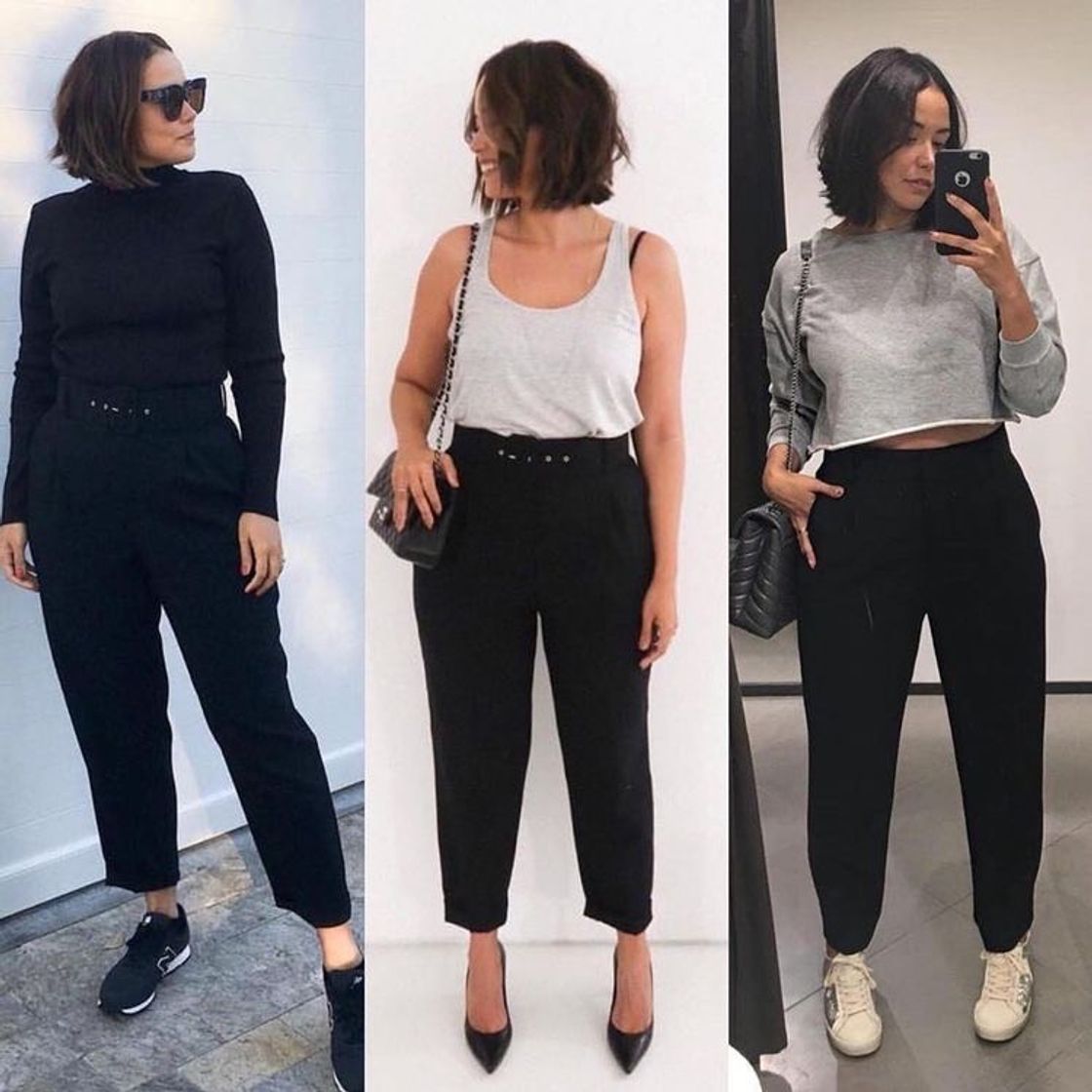 Moda 3 looks - calça preta 🖤