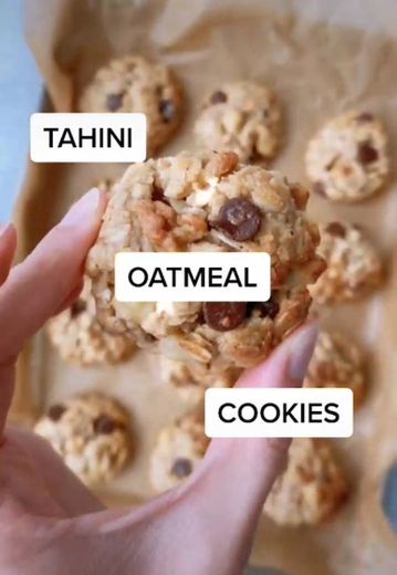 Honey tahini oatmeal cookies