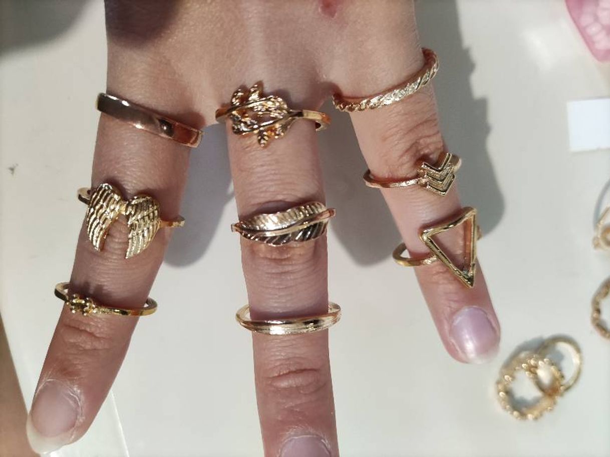 Moda Aukmla Juego de anillos para nudillos bohemios de oro