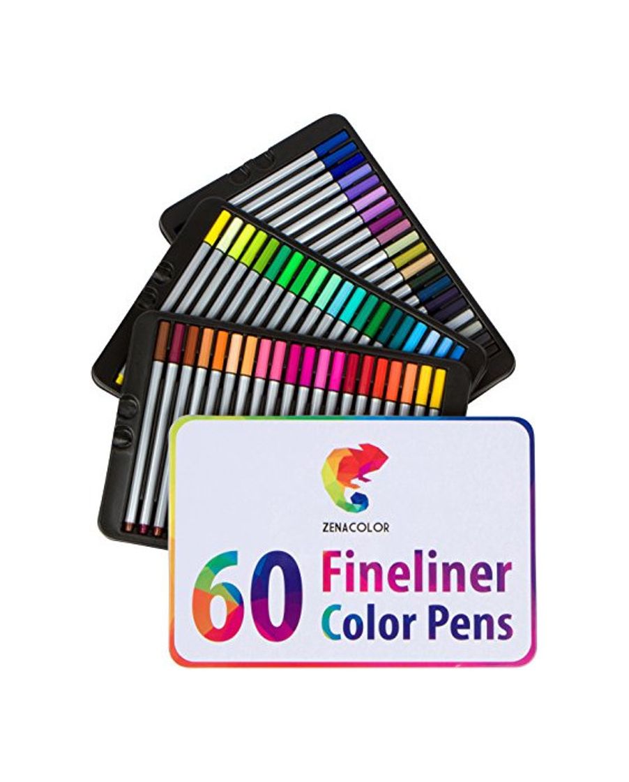 Elemento de la categoría hogar 60 rotuladores punta fina Zenacolor - 60 colores únicos - Bolígrafo fineliner