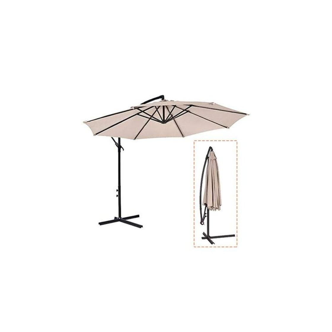 Productos Sombrilla Parasol de para Terraza Jardín Patio Ajustable Protección Solar UV