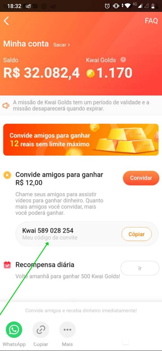 App Kwai- vídeos e diversão, ganhos e saques diários