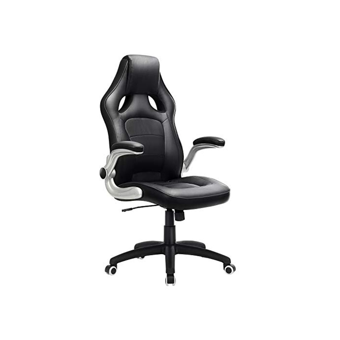 Elemento de la categoría hogar Songmics Silla giratoria de Oficina Silla de Escritorio Racing Negro Recubrimiento de