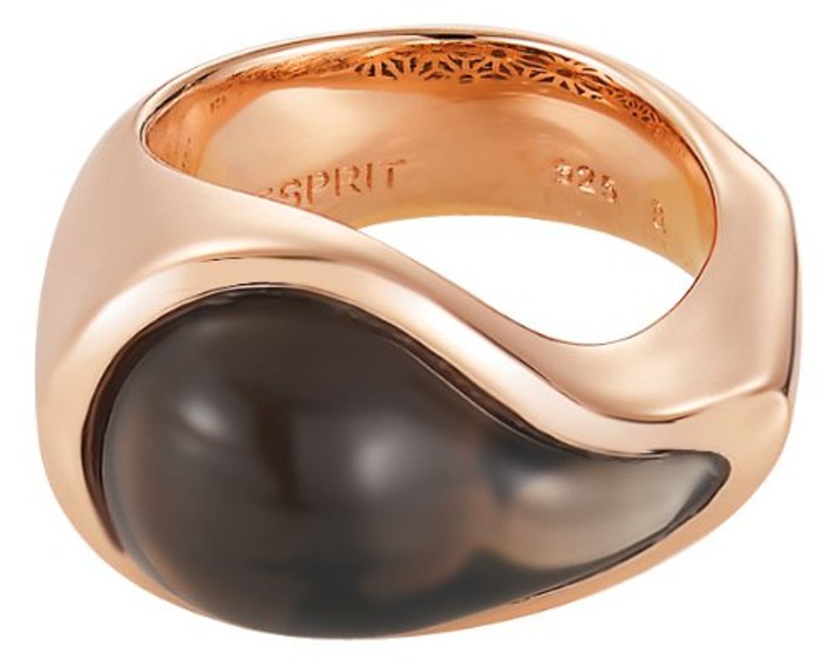 Social ESPRIT Drip Drop - Anillo de Acero Inoxidable con Vidrio