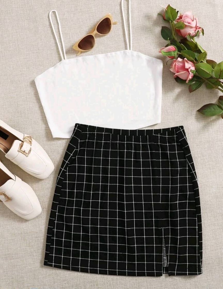 Conjunto de top cami recortado🌻
