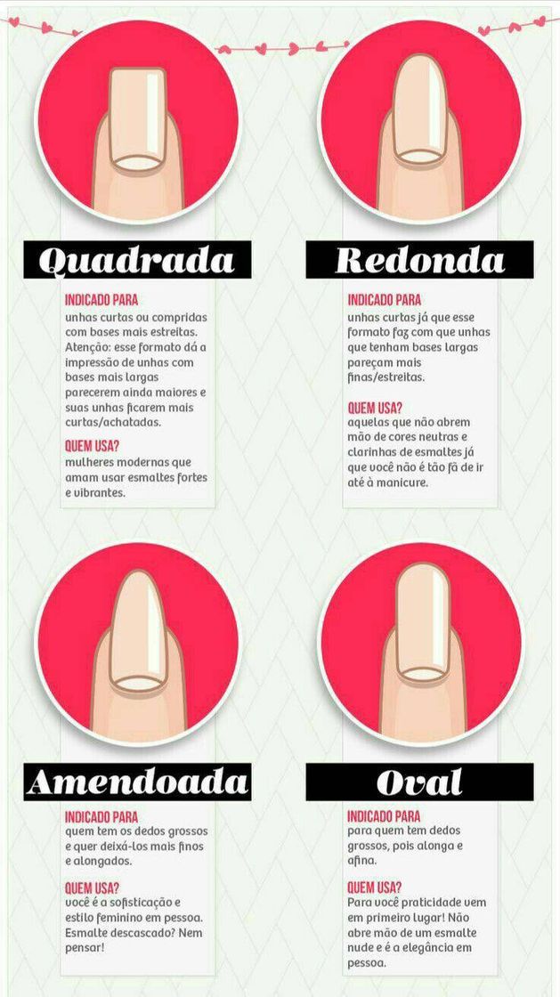 Moda Tipos de unhas