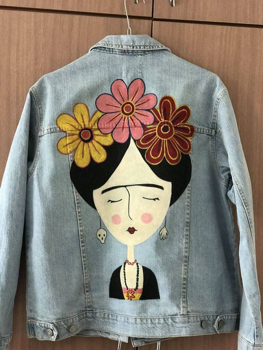 Fashion Jaqueta jeans Frida Kahlo