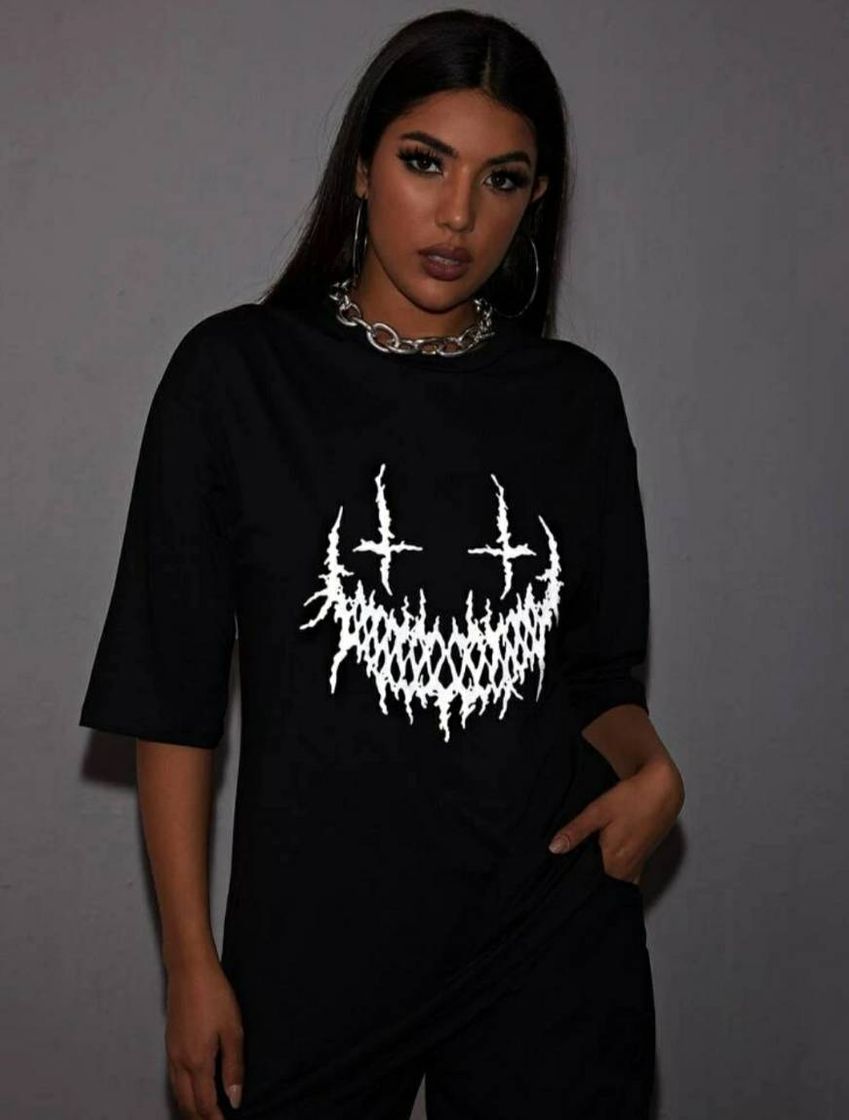 Moda Camiseta Halloween Ocasional 