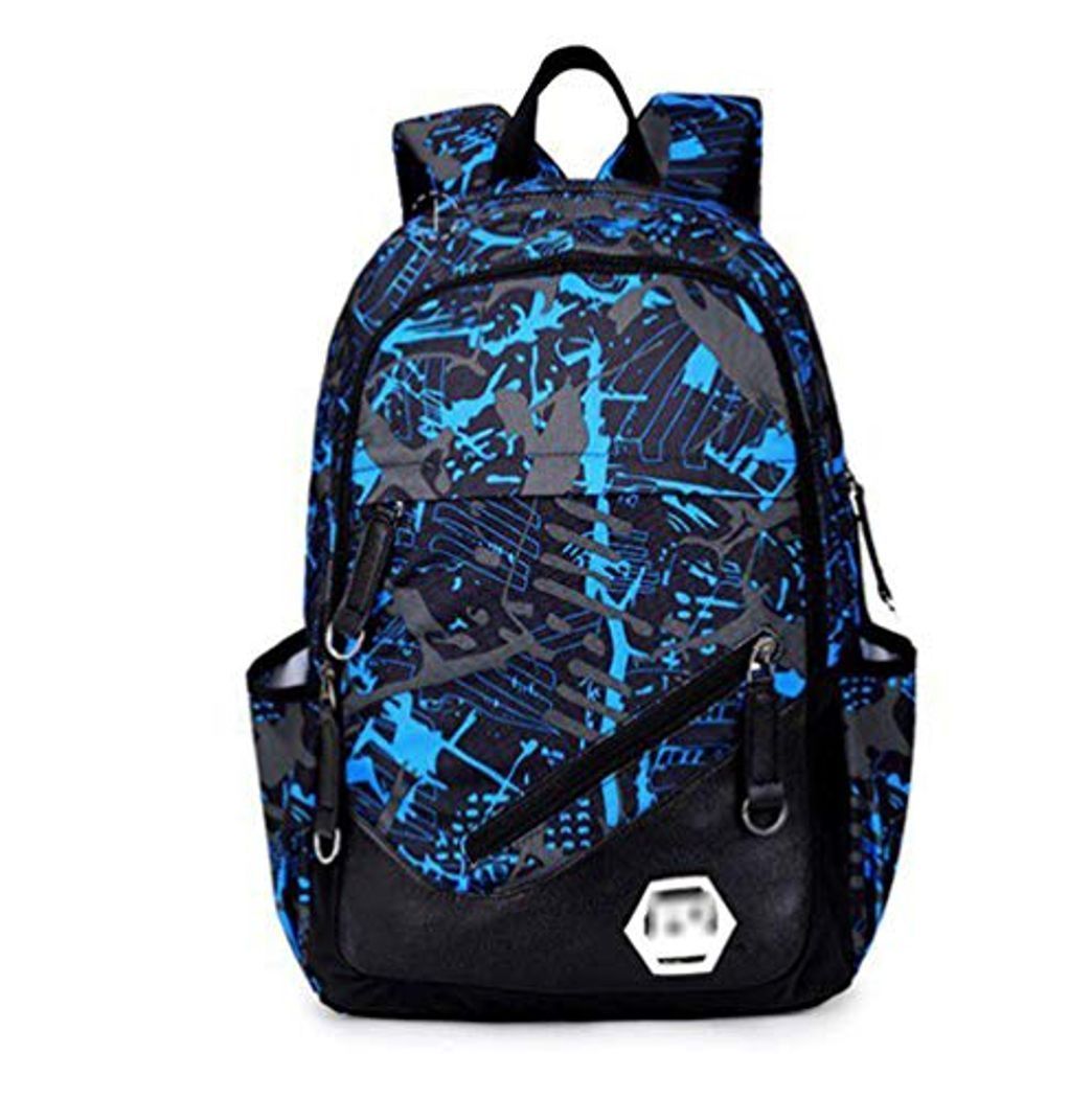 Social WanYangg Hombres De Estudiante Universitario Mochila Mochilas Escolares De Informal Masculino Bolsa Para Portátil Bolsas 5# azul negro gris