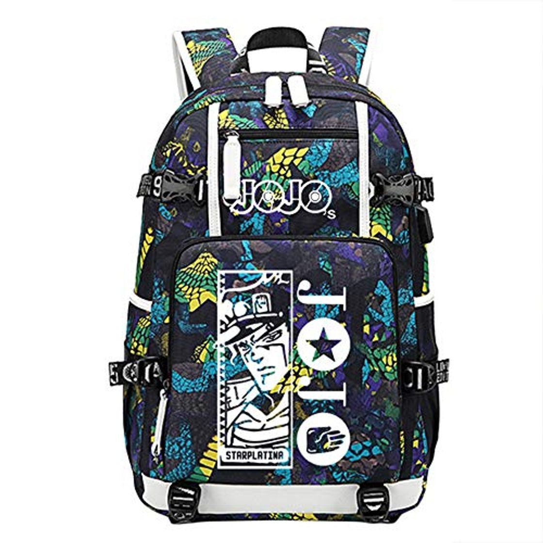 Moda Unisex JoJo's Bizarre Adventure Mochilas Mochila de Ordenador de Anime Mochilas Escolares Informales Mochila de Viaje de Gran Capacidad for niños Mochilas Escolares