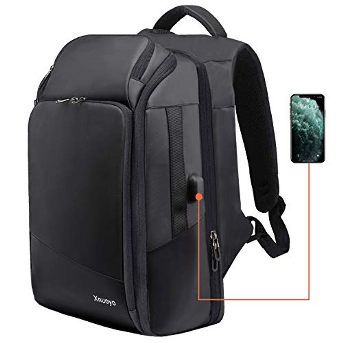 Social Xnuoyo Scansmart Mochilas Portatil 15.6 Pulgadas, Mochila TSA Friendly con Puerto de