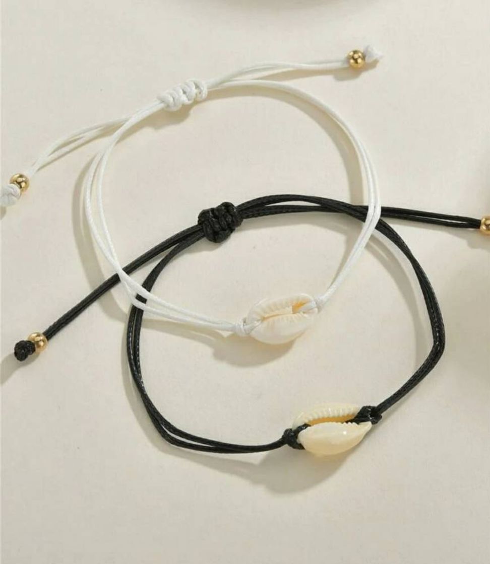 Moda 2pcs Shell Corda Pulseira

