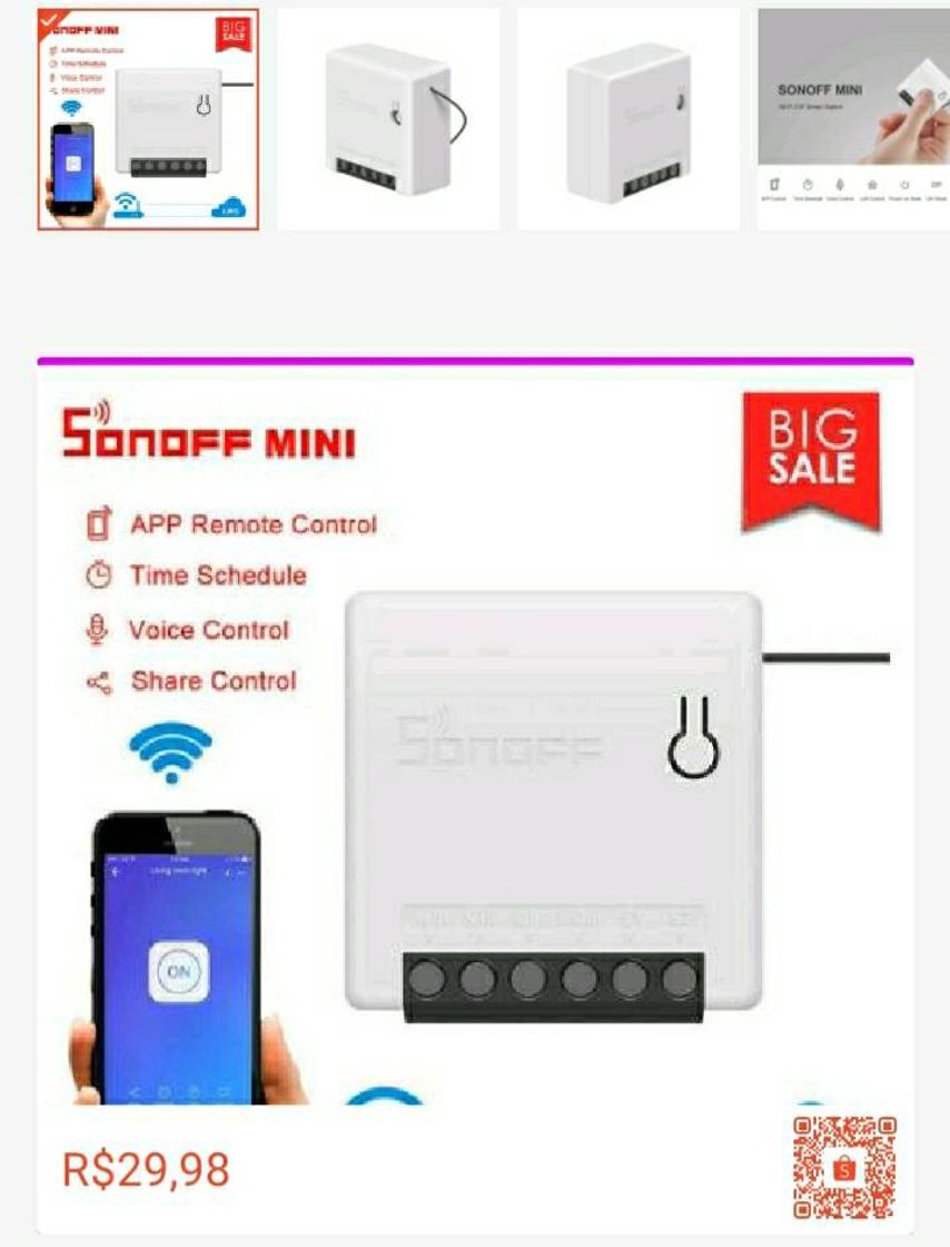 Fashion Mini Sonoff Interruptor Smart Wifi Com Controle Para Alexa