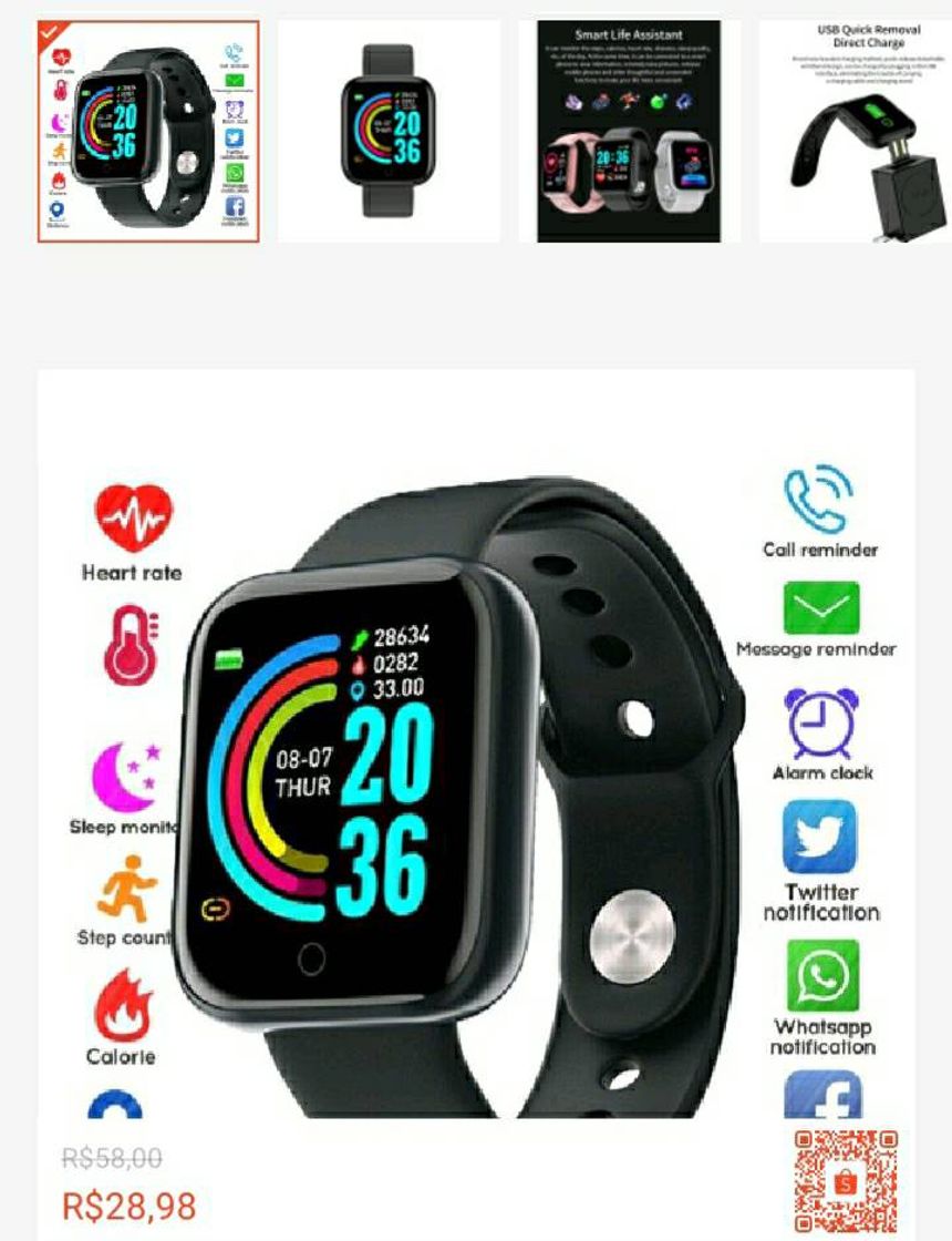 Fashion Y68 D20 Relógio Smart Watch com Bluetooth USB com Monitor Ca