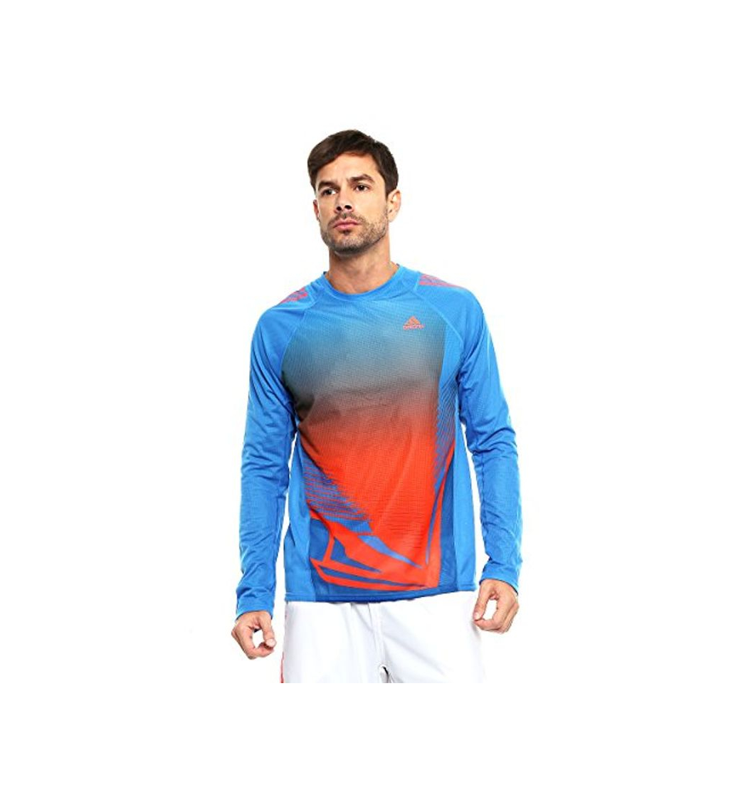 Social adidas - Camiseta de Running para Hombre, tamaño L, Color Bright Azul