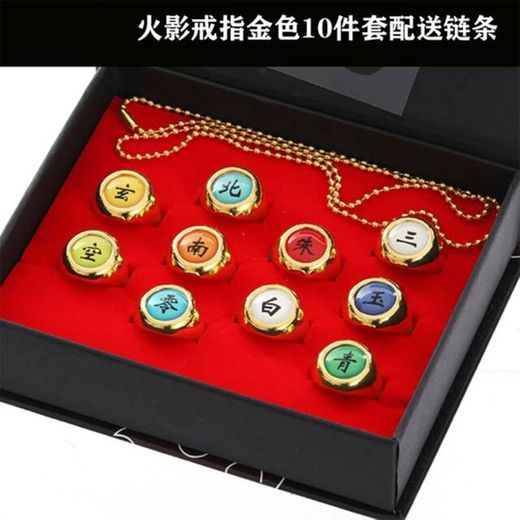 Naruto anel dourado/prata anel da akatsuki 
