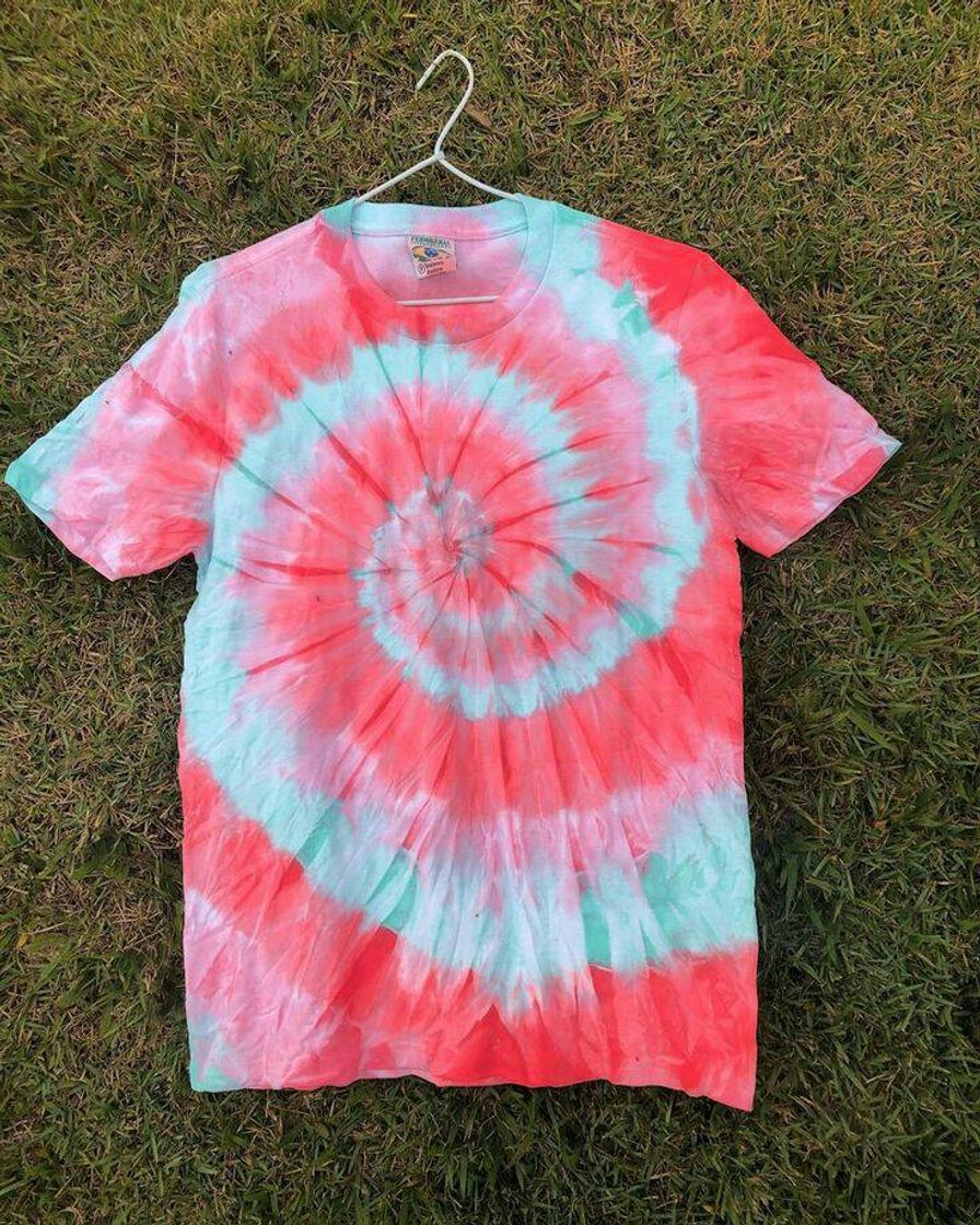 Fashion Camiseta Tiedye do Modelo das Cores Coral🌈