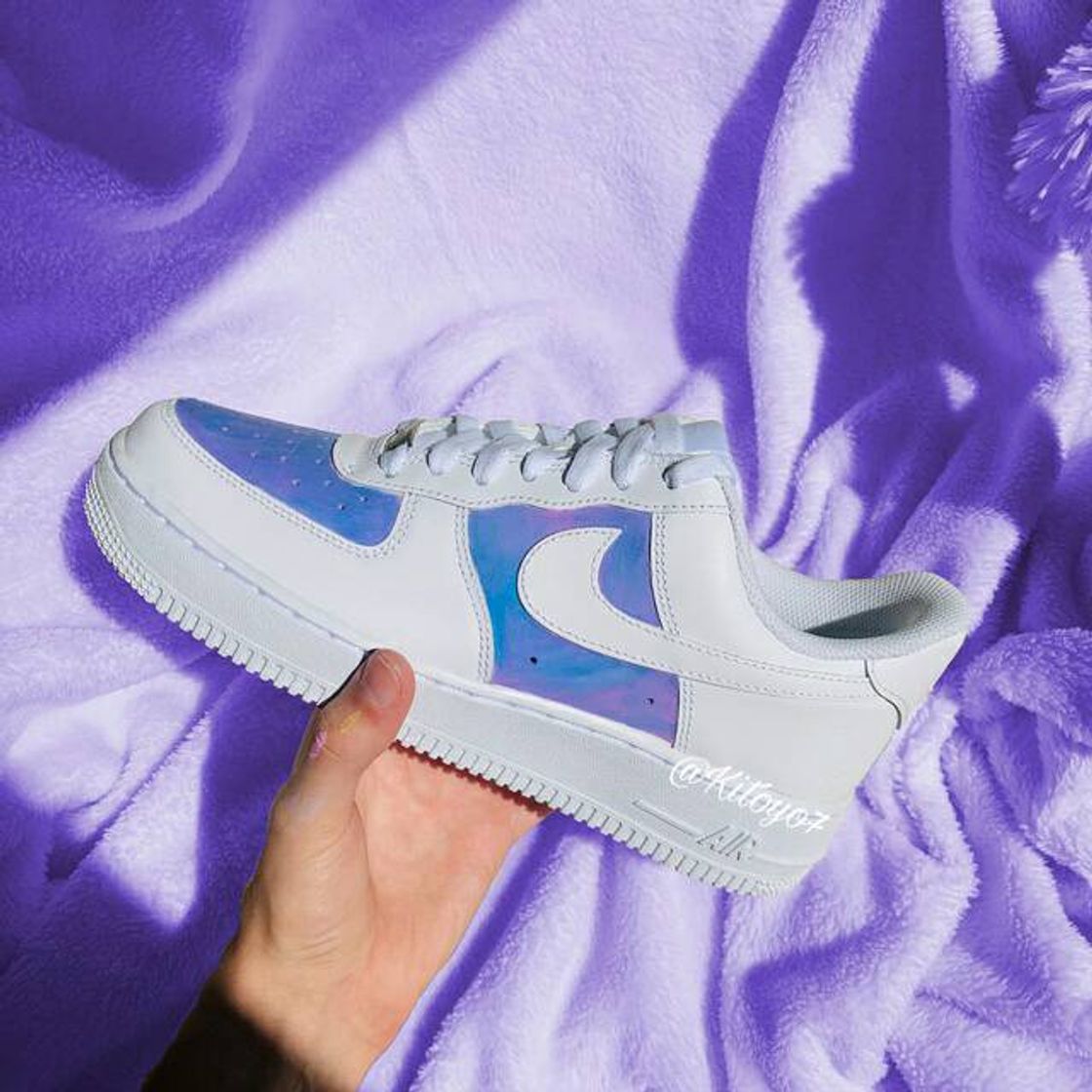 Social Nike Air Force 1 with blue/purple marble