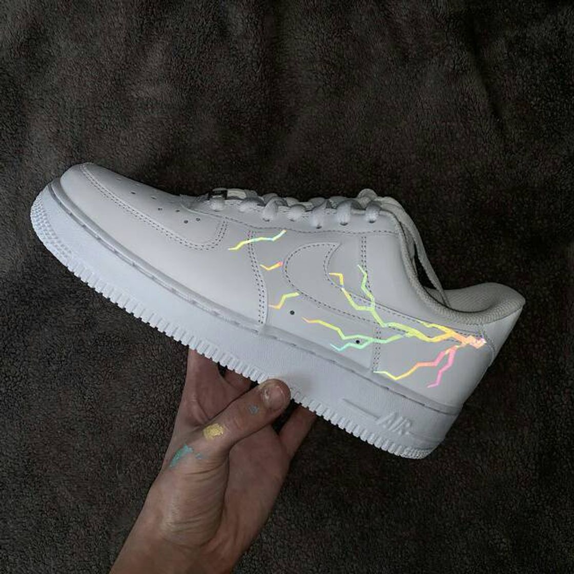 Social Nike Air Force 1 with reflective multi-colored Lightning ⚡️ | THE ...