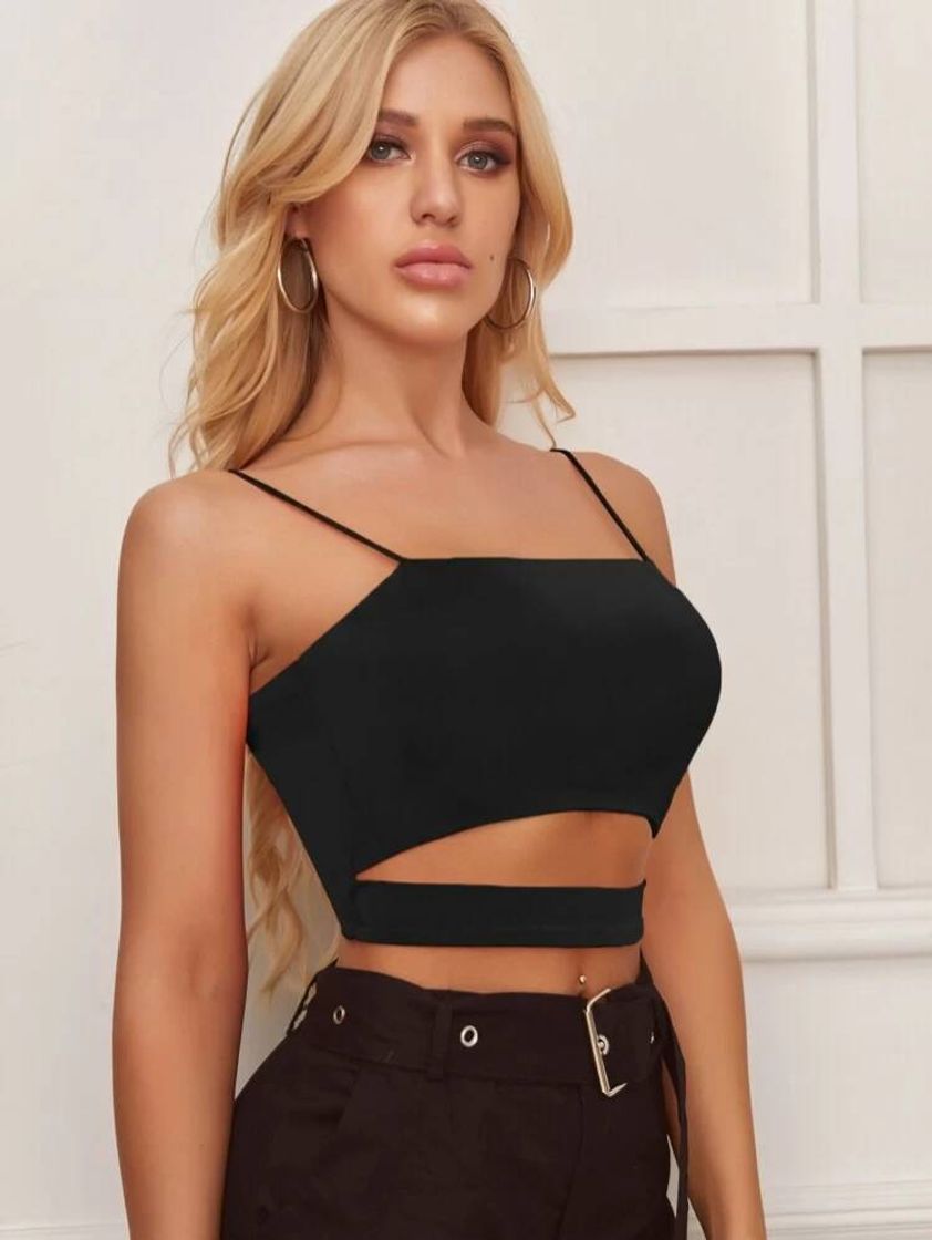 Moda Top de Cami Recortado - SHEIN 