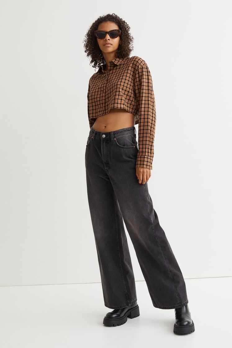 Fashion Cropped cotton shirt