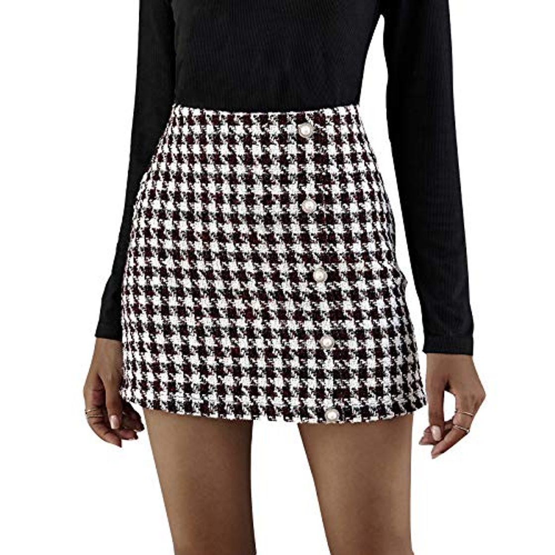 Social Frecoccialo Falda a Cuadros para Mujer Falda Mini Sexy Cintura Alta A-Line