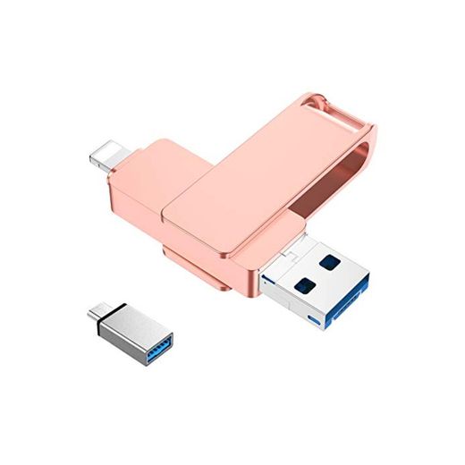 128GB Memoria USB para iPhone y iPad 4 en 1 ,Pen Drive