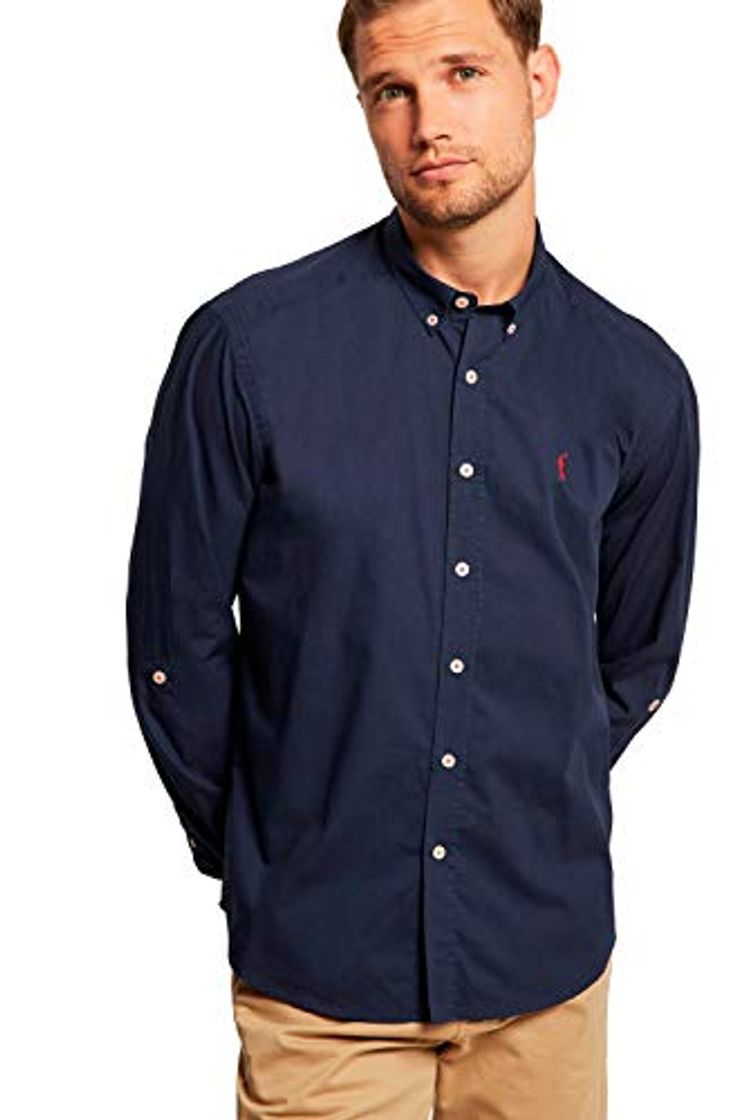 Fashion POLO CLUB Camisa Azul Marino De Popelín Custom Fit